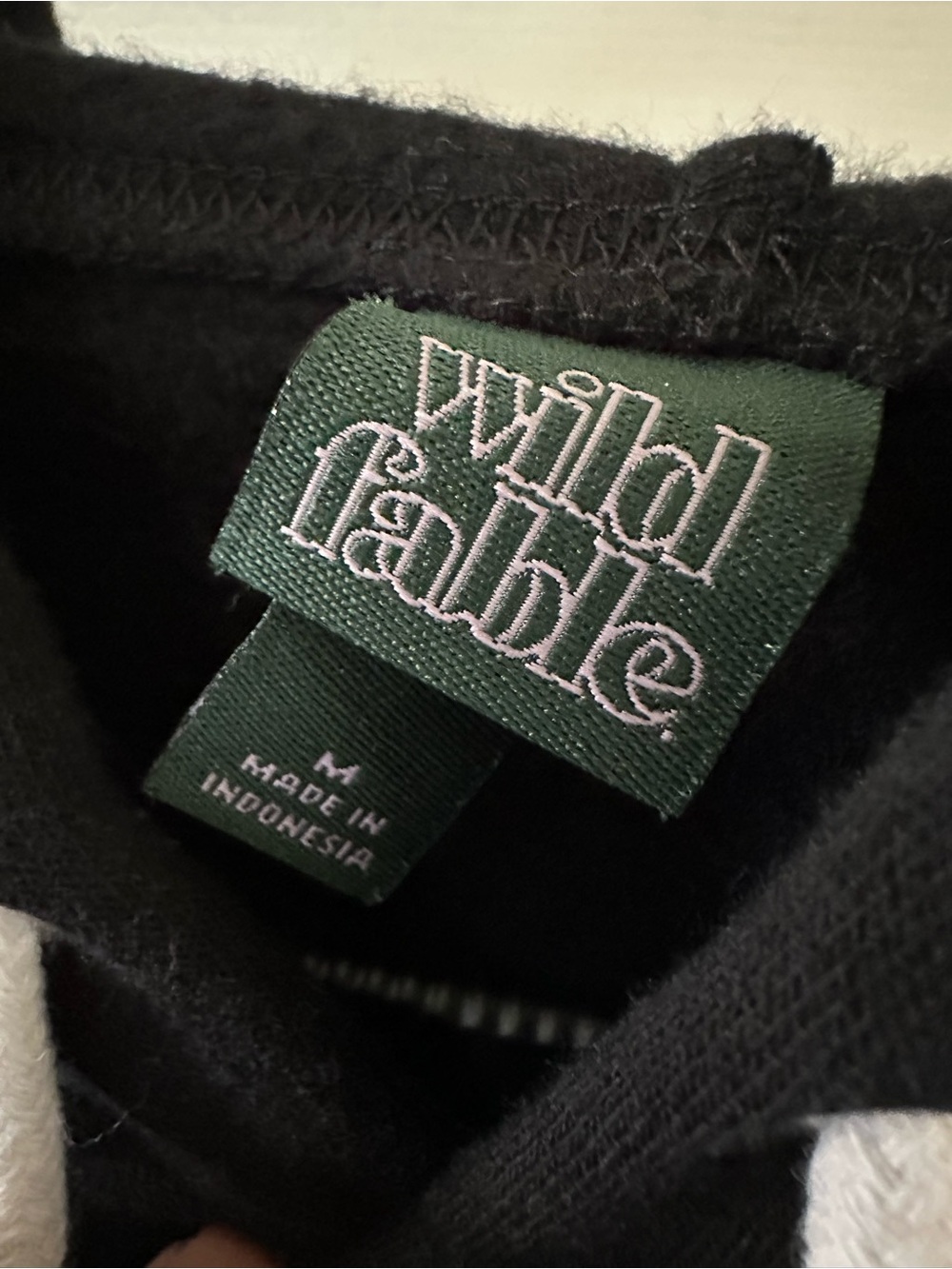 wild fable Black Cropped Hoodie with White Drawstrings - Picture 4 of 4